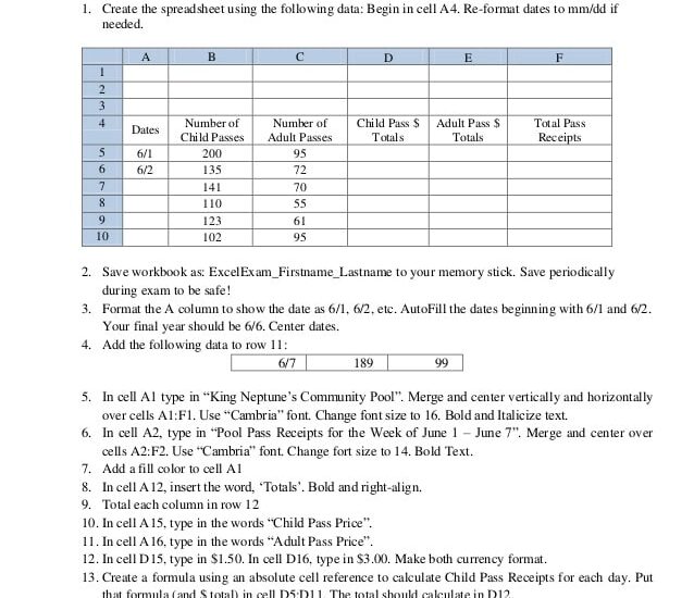 Questions On Ms Excel Practical